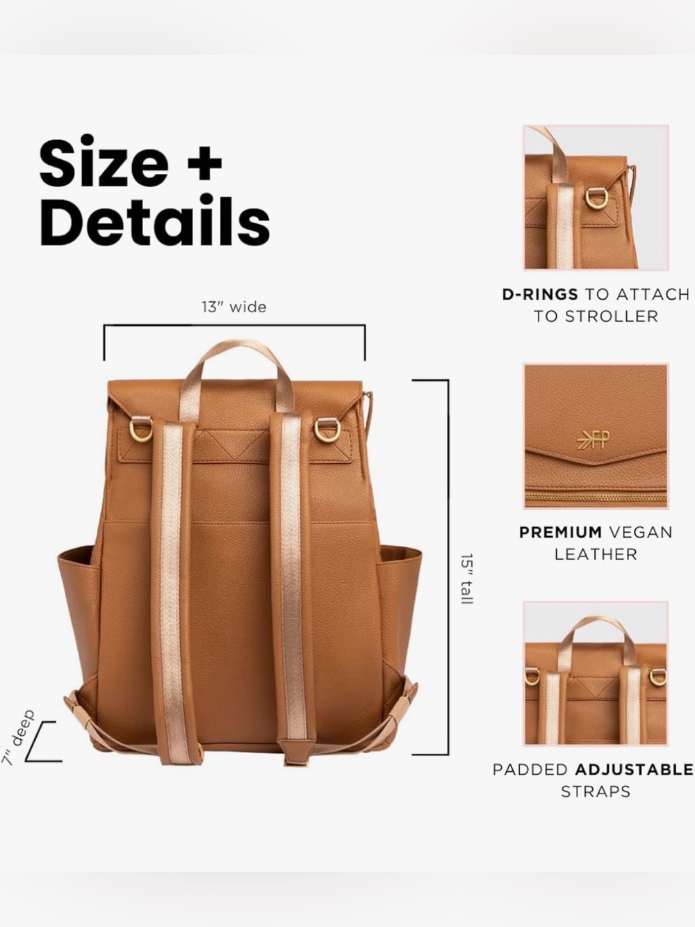 Freshly Picked Classic Diaper Bag II - Toffee - Picture 2 of 5